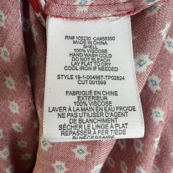 Joie Blouse Womens XXS Aztec Tangia Red Ikat Print Long Dolman Sleeve - Picture 8 of 8